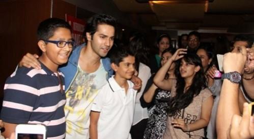 Varun Dhawan with his fans at PVR Juhu Varun Dhawan with his fans at PVR Juhu