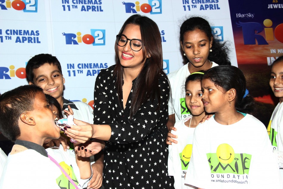 Sonakshi Sinha at special screening of 'Rio 2' with NGO kids