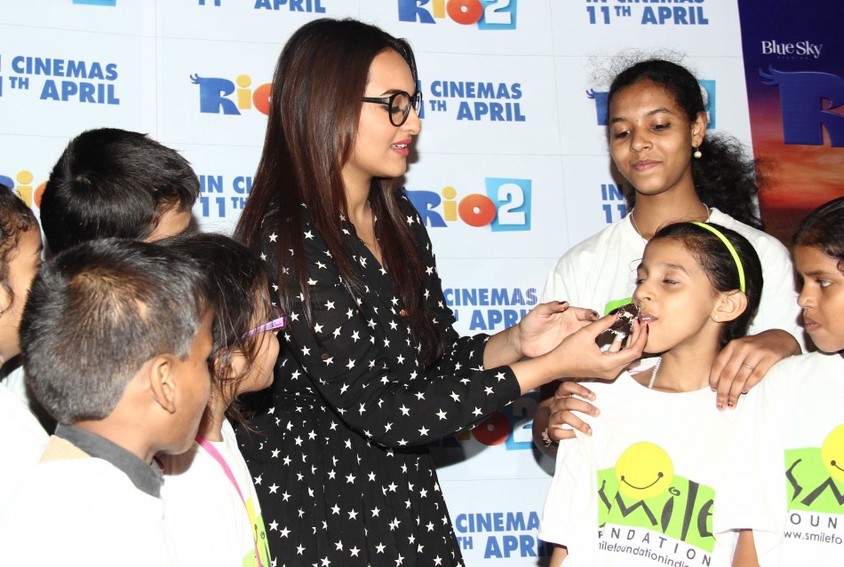 Sonakshi Sinha at special screening of 'Rio 2' with NGO kids