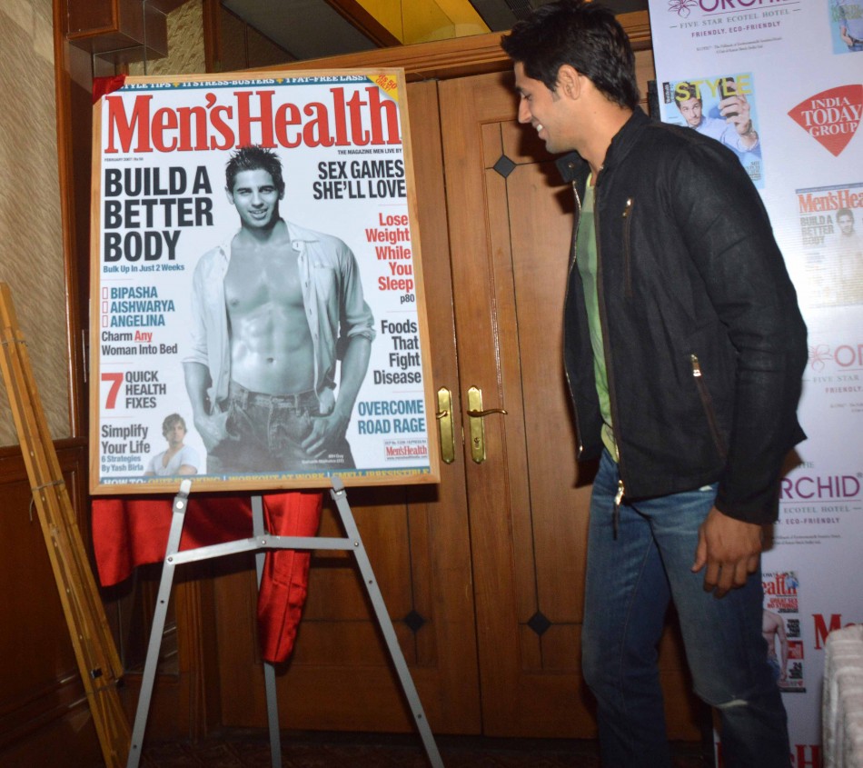 Bollywood actor Sidharth Malhotra, who features on the cover of the latest Men's Health Magazine, launched the issue on 14 April.