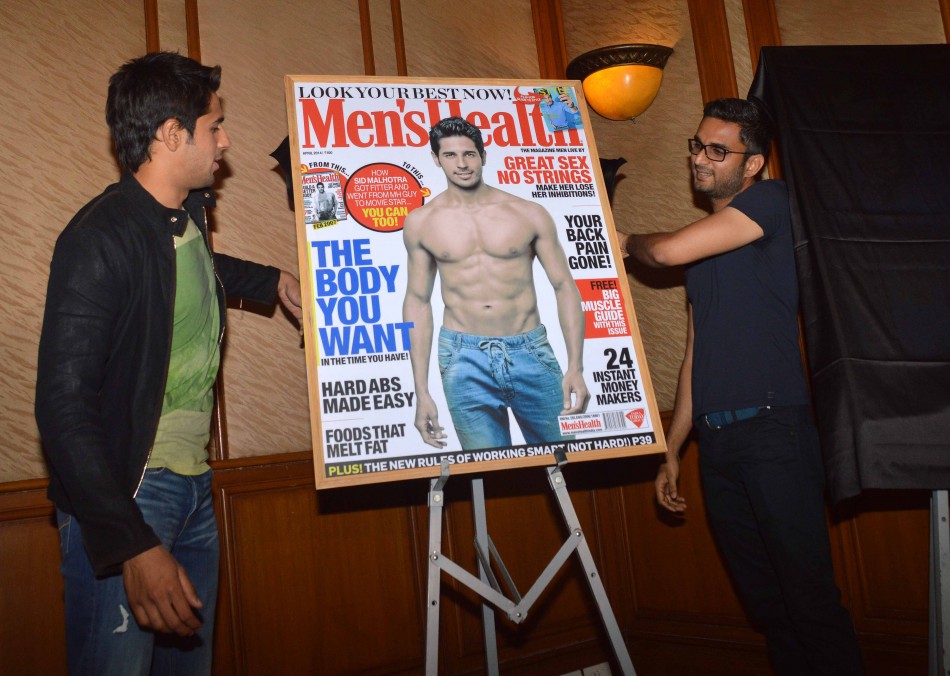 Bollywood actor Sidharth Malhotra, who features on the cover of the latest Men's Health Magazine, launched the issue on 14 April.