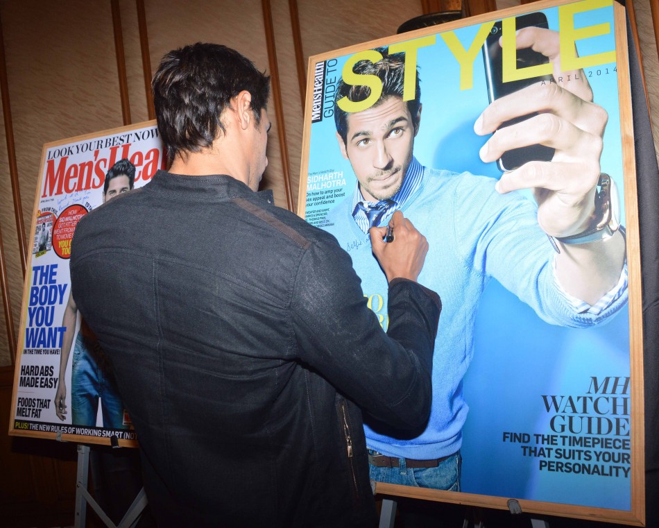 Bollywood actor Sidharth Malhotra, who features on the cover of the latest Men's Health Magazine, launched the issue on 14 April.