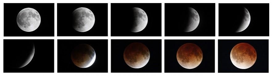 A combination photo shows the moon during a total lunar eclipse as seen from Mexico City (Reuters) A combination photo shows the moon during a total lunar eclipse as seen from Mexico City (Reuters)