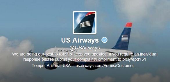 The US Airways was forced into a humiliating apology on Monday after an obscene pornographic image was posted on their Twitter page. (Photo: US Airways Twitter Account Screen Grab)