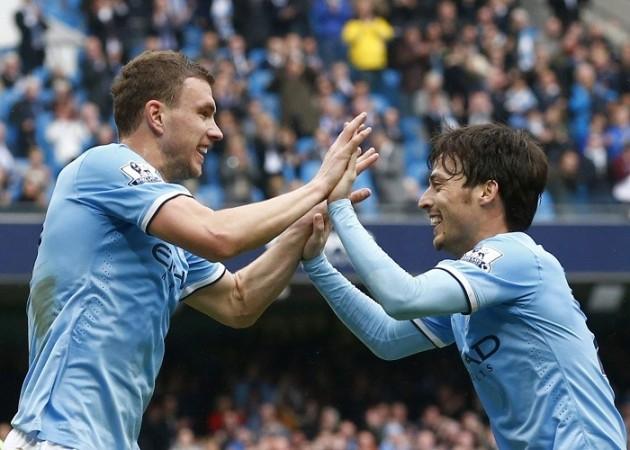 Edin Dzeko David Silva Manchester City