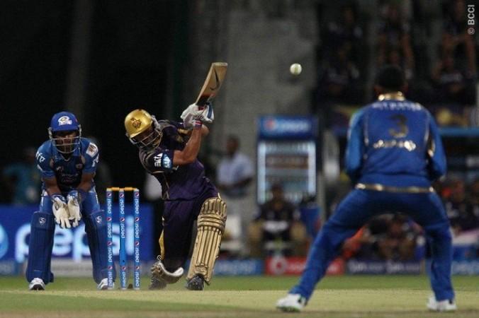 Kolkata Knight Riders Manish Pandey hits a four against Mumbai Indians in opening tie. Ron Gaunt/IPL/SPORTZPICS Manish Pandey