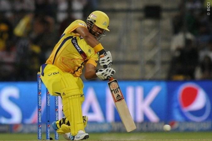 CSK batsman Suresh Raina plays a shot through the offside during his half-century against the Delhi Daredevils. Pal Pillai/IPL/SPORTZPICS Suresh Raina CSK