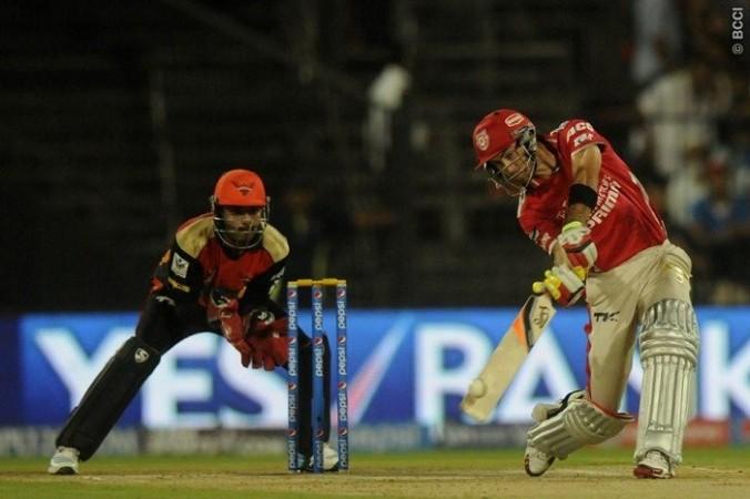 Glenn Maxwell hits a boundary during his 95 against the Sunrisers Hyderabad in their IPL 7 game. Pal Pillai/IPL/SPORTZPICS Glenn Maxwell Kings XI Punjab