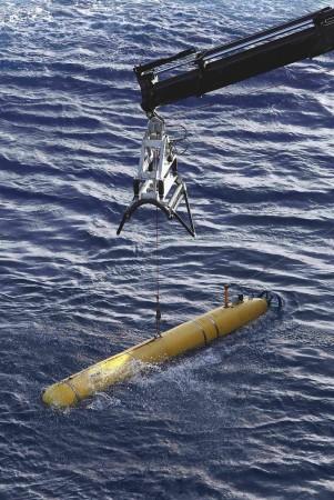 The Bluefin-21 Autonomous Underwater Vehicle Pictured: more powerful commercial sonar equipment would now be deployed, similar to the system that found the Titanic (Photo: Reuters)