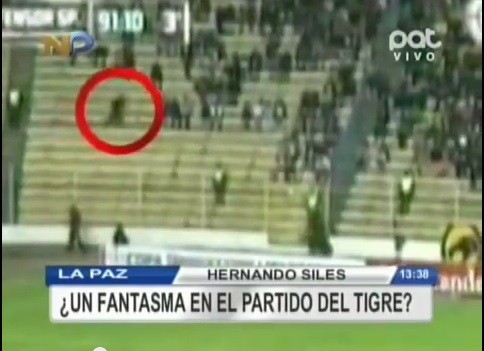 Video of a 'Ghost' appearing at a football stadium in Bolivia. (Image: YouTube screengrab)