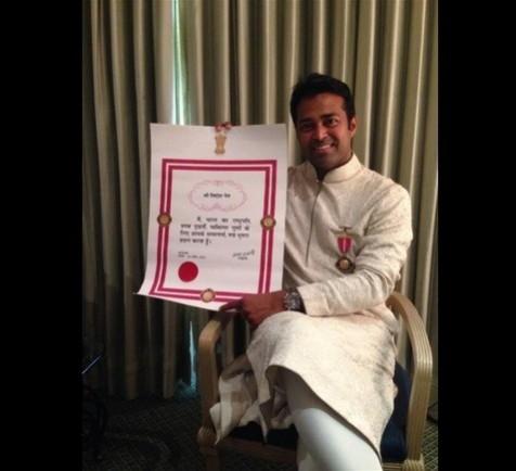 Paes poses with his priced possession. Photo: Twitter/Leander Paes Leander Paes