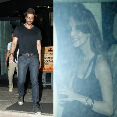 Sussanne Khan and Arjum Rampal Spotted Partying with Friends at a Mumbai Night Spot