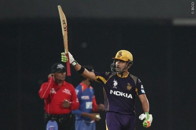 KKR captain Gautam Gambhir acknowledges the crowd after reaching his half-century against the Delhi Daredevils in their IPL 2014 game, 7 May. Shaun Roy/IPL/SPORTZPICS Gautam Gambhir KKR