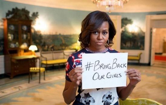 First Lady Michelle Obama tweeted in support of #BringBackOurGirls/Twitter First Lady Michelle Obama tweeted in support of #BringBackOurGirls/Twitter