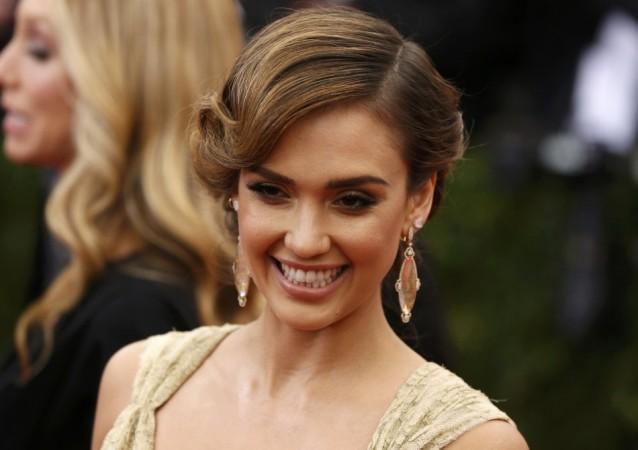 Actress Jessica Alba arrives at the Metropolitan Museum of Art Costume Institute Gala Benefit celebrating the opening of "Charles James: Beyond Fashion" in New York