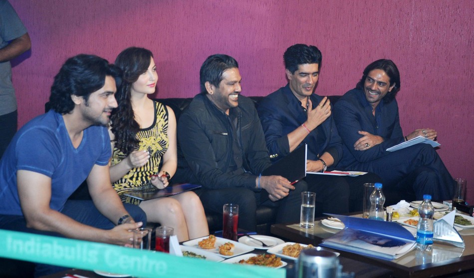 The 5-judge panel included Arjun, Arjan, Elli, Manish and Rocky S at the first edition of  Provogue MensXP Mr. India 2014 in Mumbai