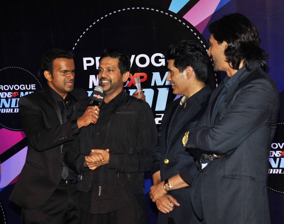 Arjun Rampal, Manish Malhotra and Rocky S at the first edition of  Provogue MensXP Mr. India 2014 in Mumbai