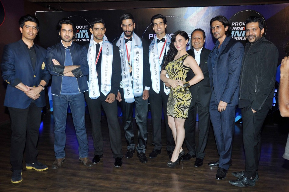 Judges with the winners of the Provogue MensXP Mr. India 2014 in Mumbai