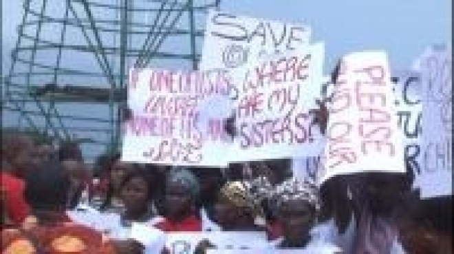 Nigeria protesters demand rescue of girls kidnapped by Islamists
