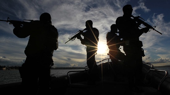 Blackwater troops in training/Reuters File