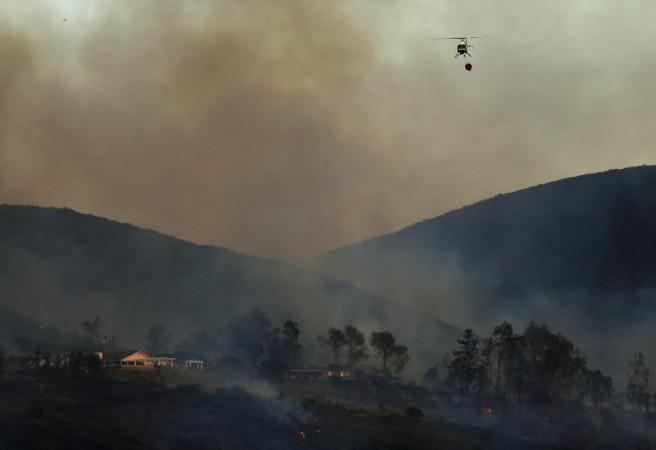San Diego Wildfire: A wildfire near San Diego moves up a hillside near San Marcos San Diego Wildfire
