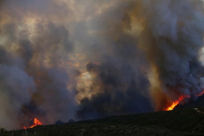 San Diego Wildfire: Another wildfire near San Diego moves up a hillside near San Marcos, California San Diego Wildfire