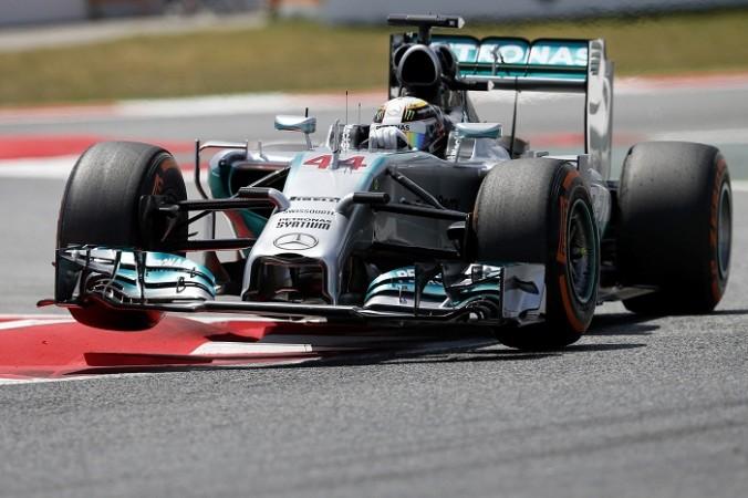 Mercedes' Lewis Hamilton drives during the qualifying session of the Spanish Grand Prix. Lewis Hamilton Mercedes