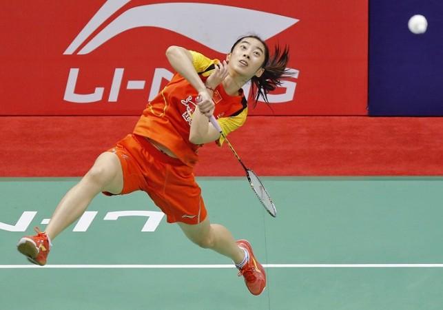 China's Wang Shixian returns a shot to South Korea's Bae Yeon Ju in the Uber Cup. Wang Shixian Badminton