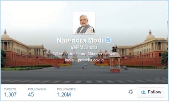 Narendra Modi takes charge of PMO twitter handle