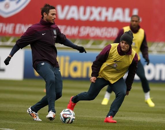 Frank Lampard and Jack Wilshere during a training session for England, 27 May Frank Lampard Jack Wilshere