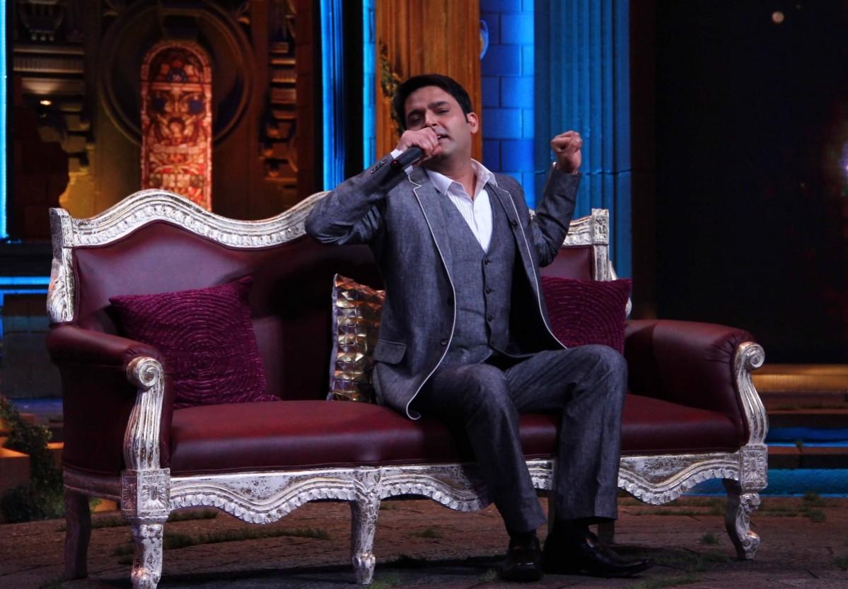 Comedian Kapil Sharma on the sets of Anupam Kher's  Kapil Sharma