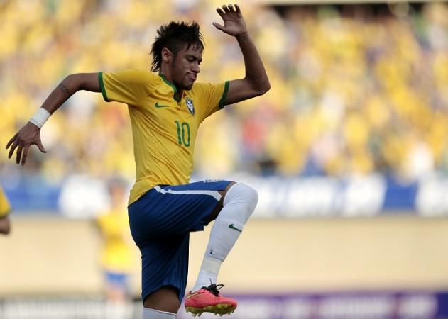 Brazil forward Neymar celebrates after scoring against Panama in a pre-World Cup friendly, 3 June Neymar Brazil
