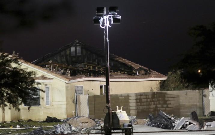 A damaged house is seen at the scene of a U.S. military jet crash in Imperial, California A damaged house is seen at the scene of a U.S. military jet crash in Imperial, California