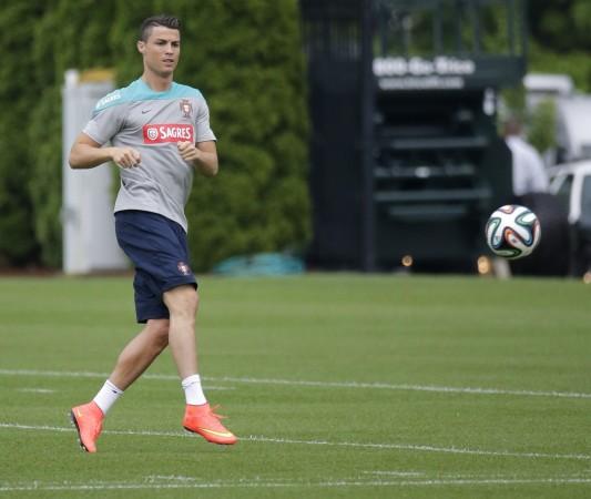 Ronaldo during Portugal National Team practice in Florham Park, New Jersey Portugal forward Cristiano Ronaldo