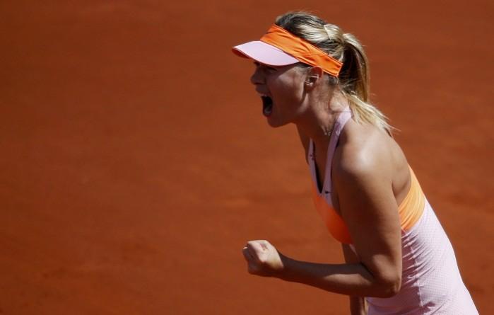Maria Sharapova brings all her emotions out during her semifinal against Eugenie Bouchard at the French Open, 5 June Maria Sharapova French Open