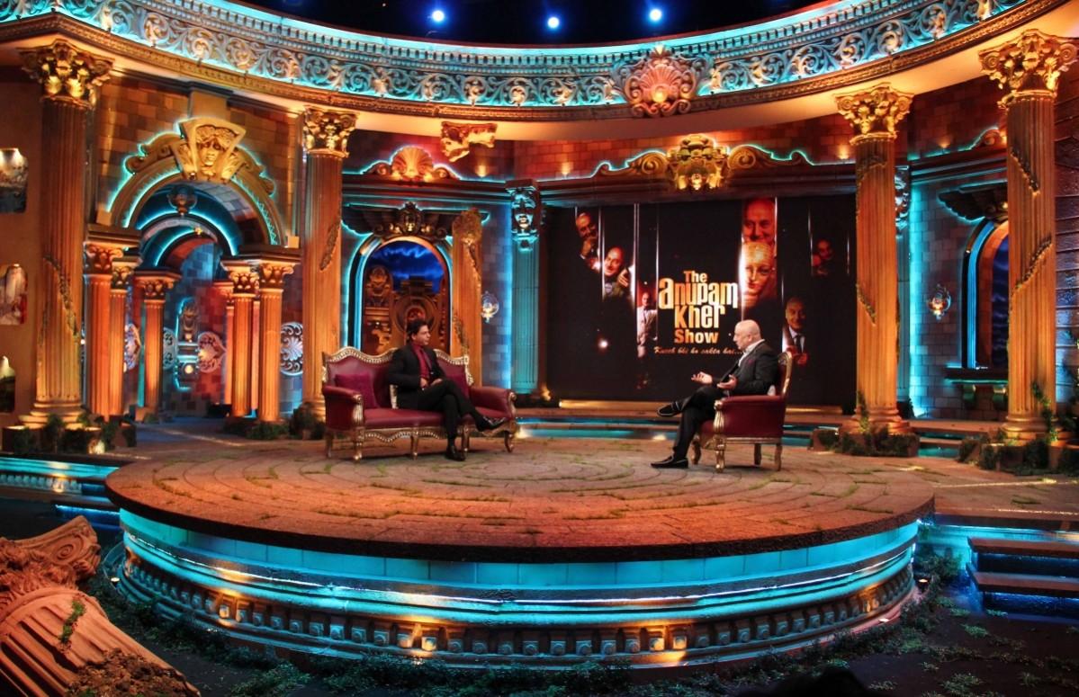 Shah Rukh Khan and Anupam Kher on the sets of talk show 'Kucch Bhi Ho Sakta Hai' Shah Rukh Khan and Anupam Kher