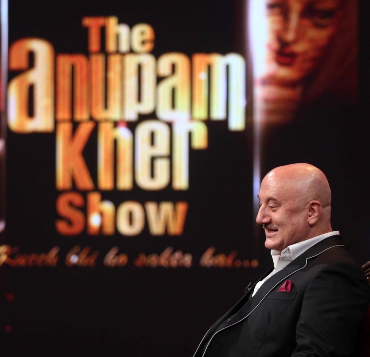 Anupam Kher on the sets of talk show 'Kucch Bhi Ho Sakta Hai' Anupam Kher