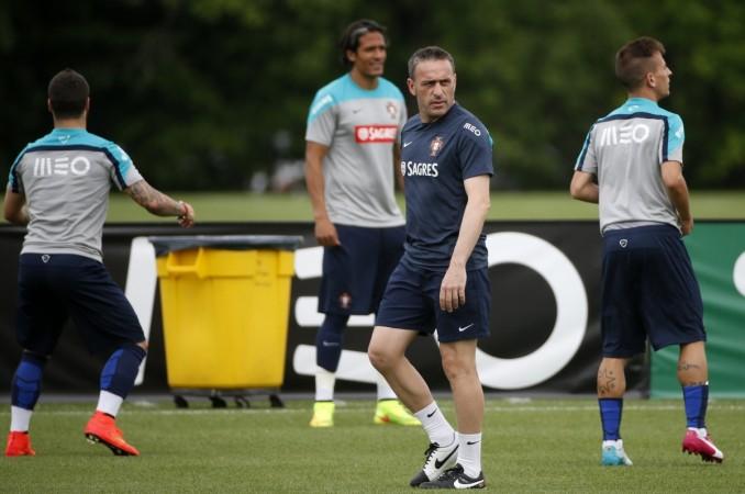 Portugal's head coach Paulo Bento looks on during a training session Portugal coach Paulo Bento