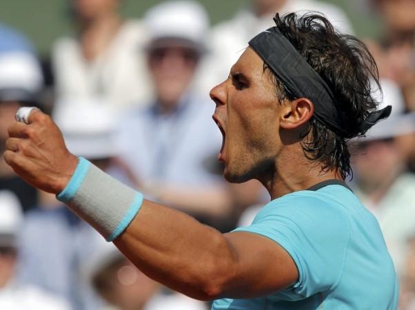 Rafael Nadal reacts during his match against Novak Djokovic at the French Open. Rafael Nadal
