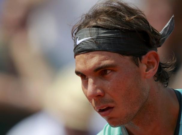Rafael Nadal during a French Open match. Rafael Nadal French Open