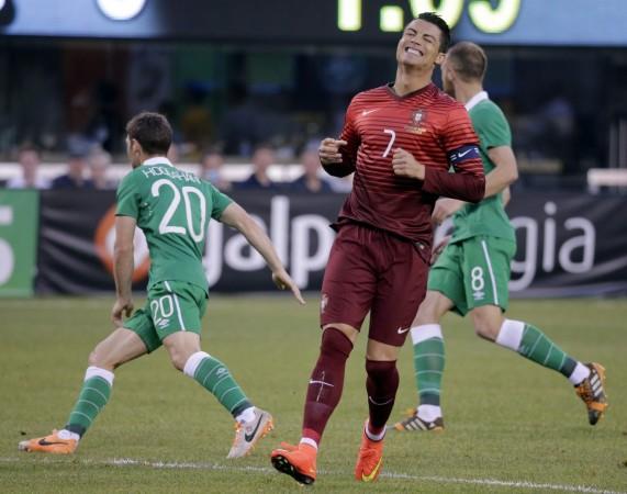 Portugal's Cristiano Ronaldo reacts after an attempt on goal against Ireland during their friendly soccer match in East Rutherford, 10 June Cristiano Ronaldo