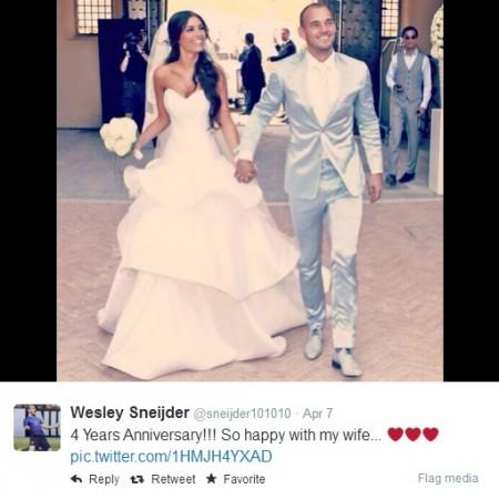 Wesley Sneijder and Yolanthe Sneijder-Cabau Wesley Sneijder and Yolanthe Sneijder-Cabau