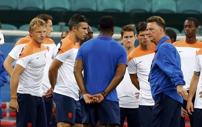 Holland coach Louis Van Gaal will look to mastermind a victory over defending champions Spain Netherlands Van Gaal Van Persie