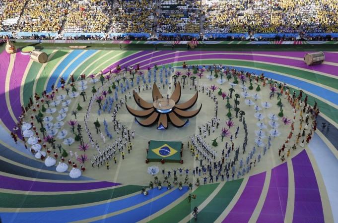 Claudia Leitte, Jennifer Lopez and Pitbull perform during the 2014 World Cup opening ceremony at the Corinthians arena in Sao Paulo Claudia Leitte, Jennifer Lopez and Pitbull