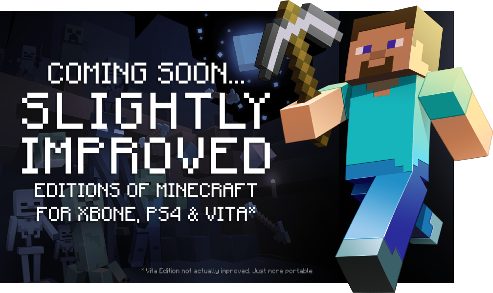 Minecraft: Release Date Update for PS Vita, PS4 and Xbox One