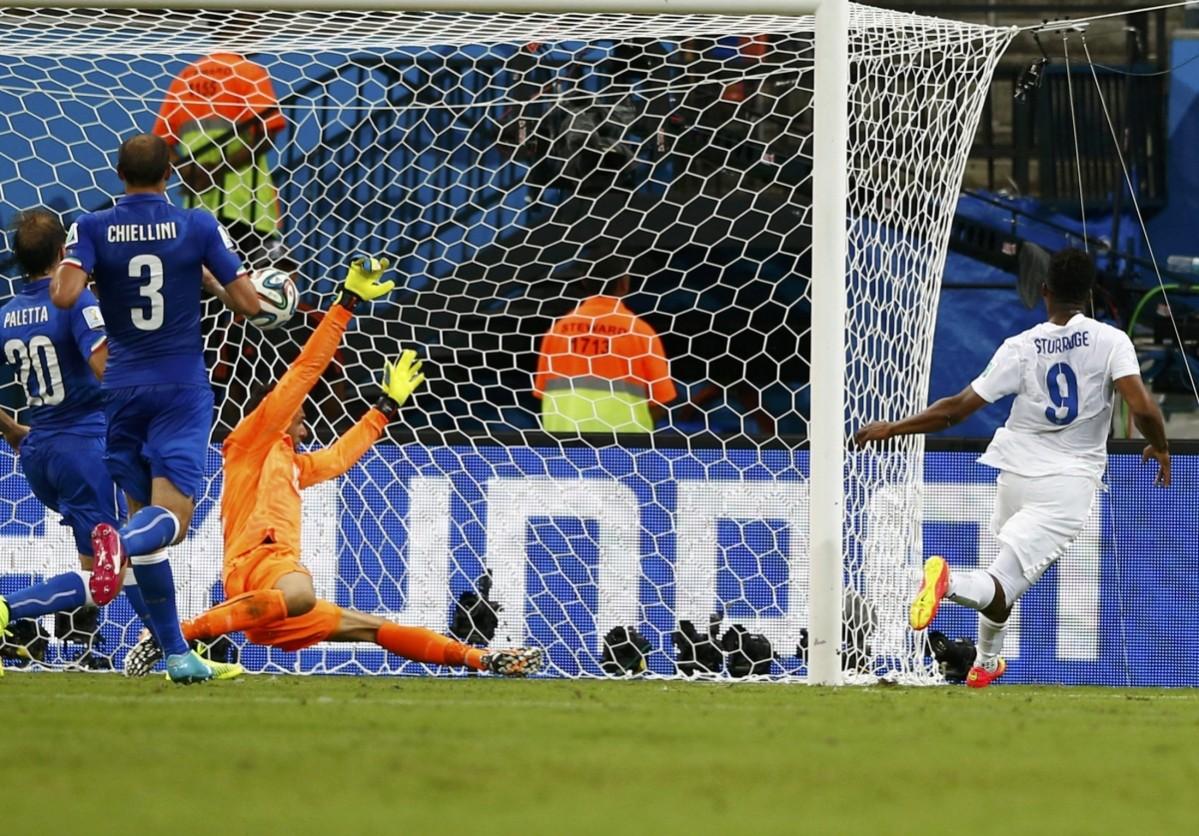 England's Daniel Sturridge scores the equaliser Italy v England