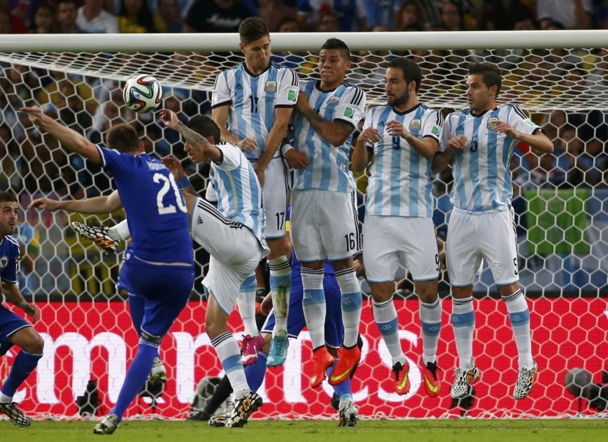 Bosnia's Izet Hajrovic takes a free kick during the 2014 World Cup Group F soccer match against Argentina at the Maracana stadium in Rio de Janeiro Argentina vs Bosnia and Herzegovina