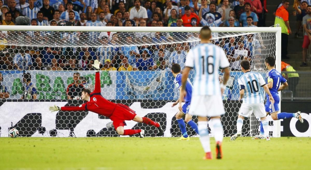 Argentina's Messi shoots to score against Bosnia during their 2014 World Cup Group F soccer match at the Maracana stadium in Rio de Janeiro Argentina vs Bosnia and Herzegovina