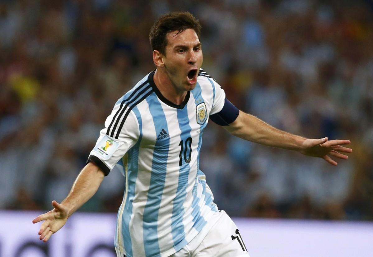 Argentina's Messi celebrates scoring a goal against Bosnia during their 2014 World Cup Group F soccer match at the Maracana stadium in Rio de Janeiro Argentina vs Bosnia and Herzegovina