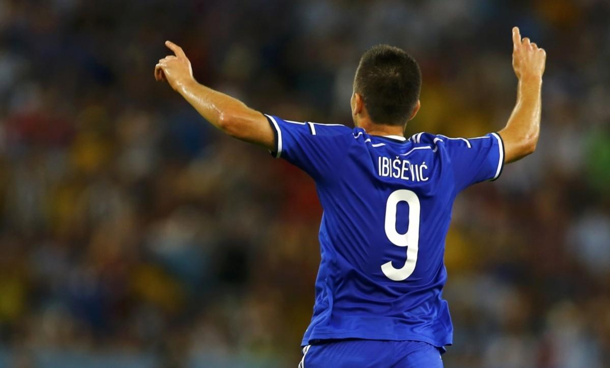 Bosnia's Vedad Ibisevic celebrates his goal during the 2014 World Cup Group F soccer match between Argentina and Bosnia at the Maracana Argentina vs Bosnia and Herzegovina